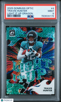 2025 Panini Donruss Optic Light It Up Travis Hunter #4 Dragon PSA 9