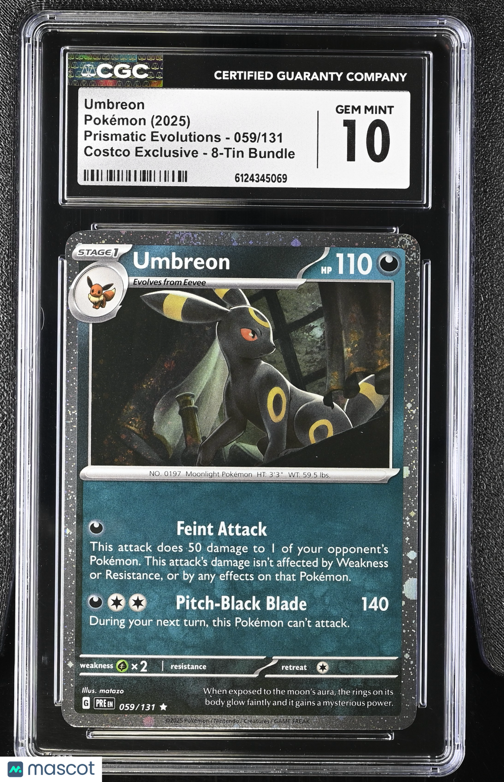 2025 Pokemon Prismatic Evolutions Umbreon Costco Exclusive 059/131 CGC 10 #059/131