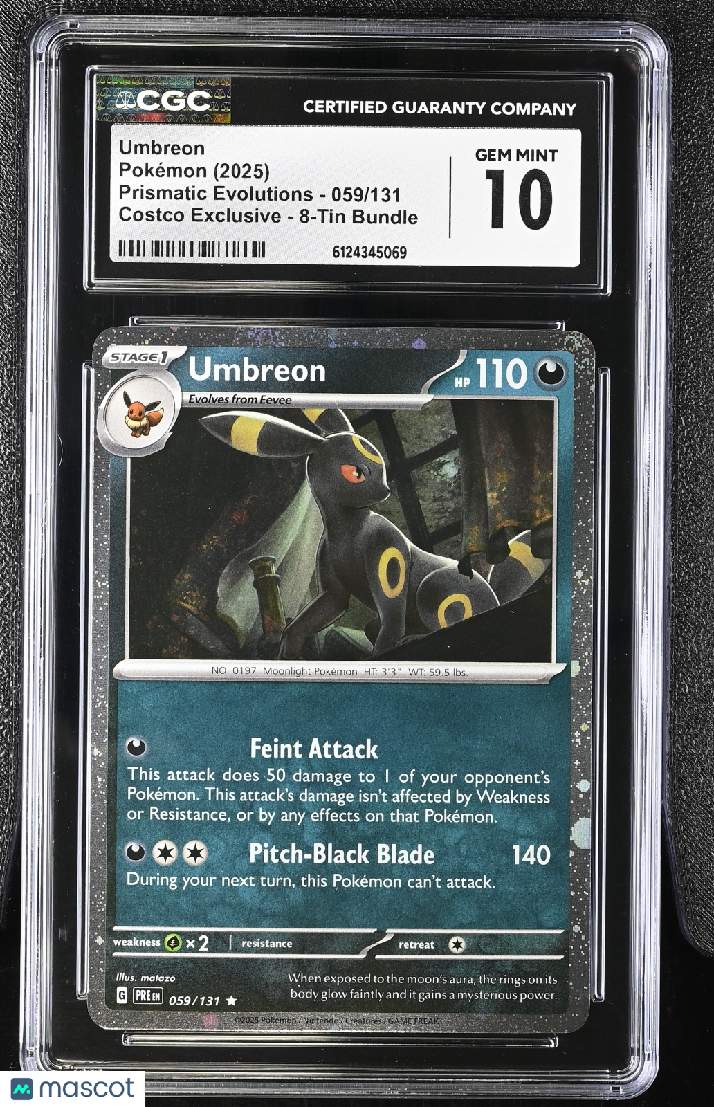 2025 Pokemon Prismatic Evolutions Umbreon Costco Exclusive 059/131 CGC 10 #059/131
