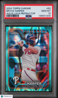 2024 Topps Chrome Bryce Harper Aqua Lava Refractor PSA 10