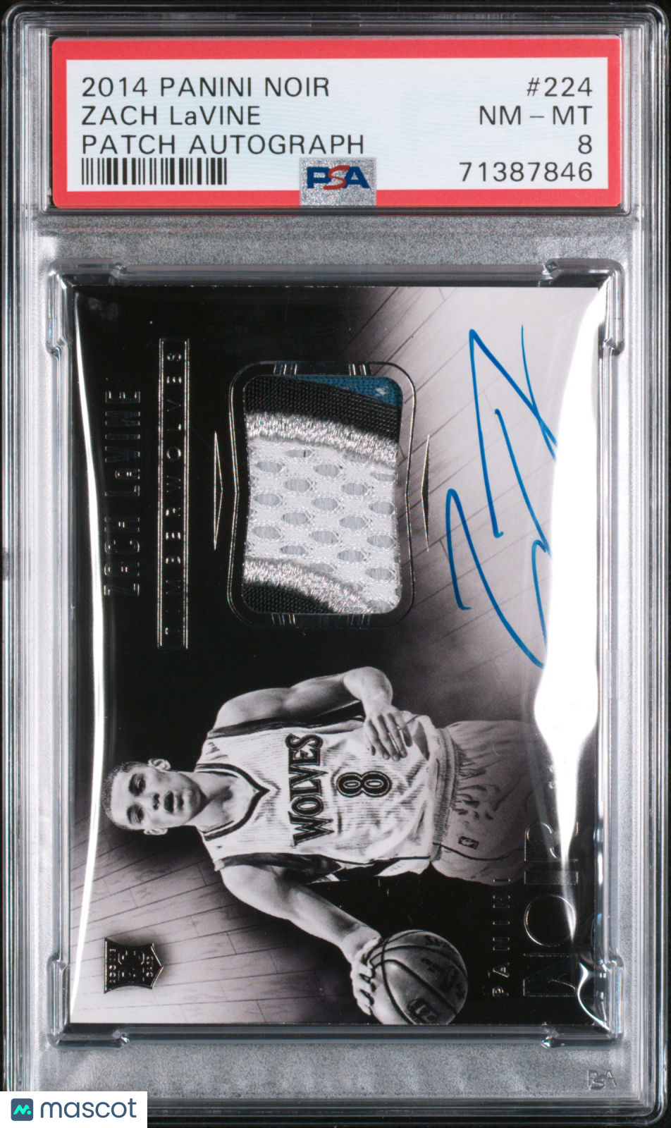 2014 Panini NOIR Zach LaVine Rookie Patch Auto RPA 69/99 PSA 8 RC