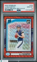 2024 Panini Donruss JJ Mccarthy #303 Optic Preview Red Wave PSA 10