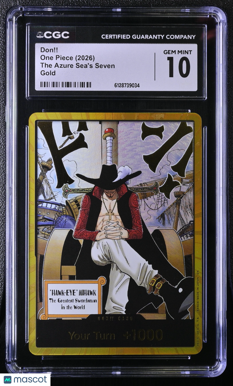 2026 One Piece Don!! Gold Mihawk The Azure Sea's Seven CGC 10