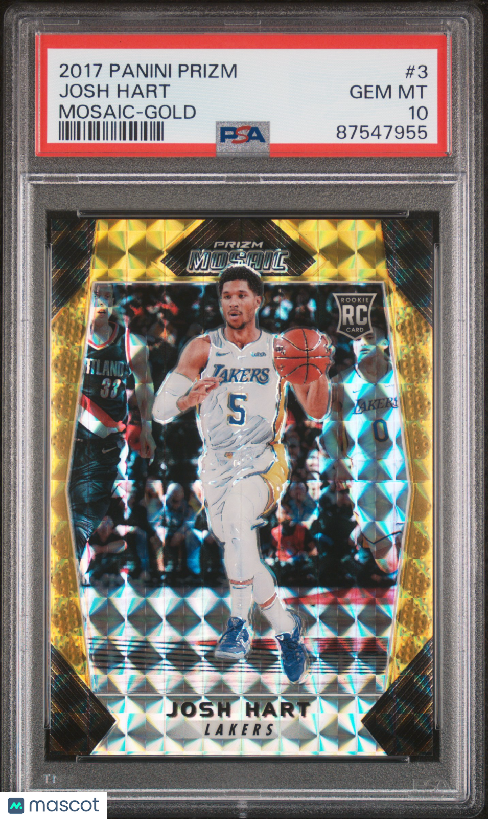 2017 Prizm Josh Hart Rookie Gold Mosaic 3/10 PSA 10