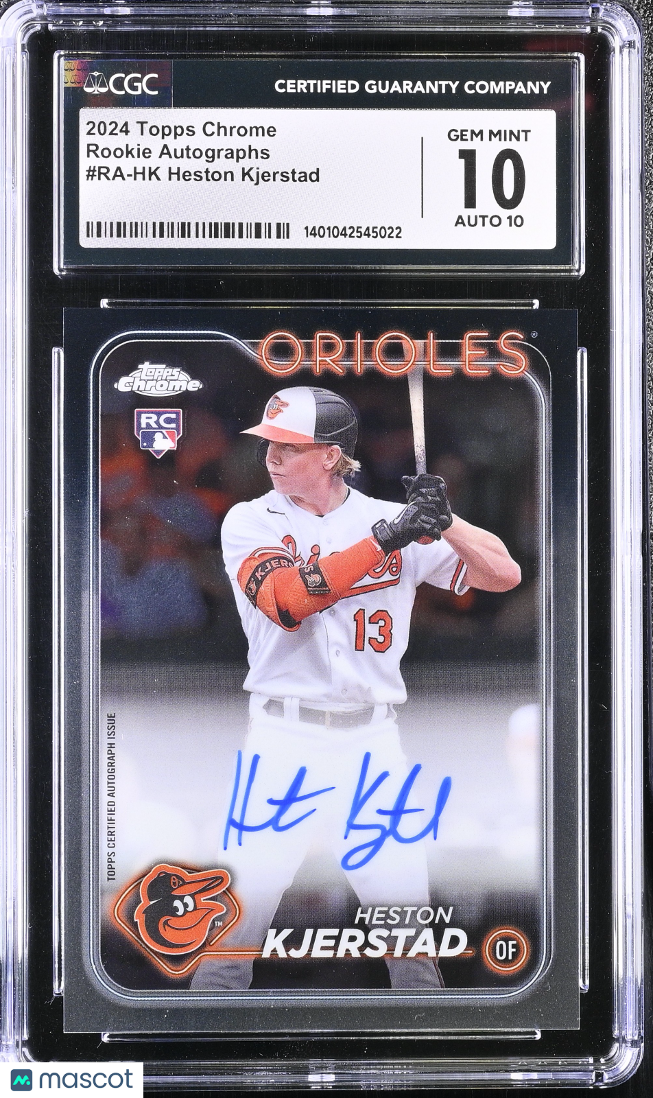 2024 Topps Chrome Heston Kjerstad Rookie Auto CGC 10 Auto 10 RC