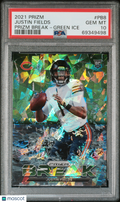 2021 Prizm Justin Fields Rookie Prizm Break Green Ice PSA 10 RC