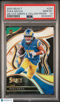 2023 Panini Select Puka Nacua #224 Die Cut Green & Yellow Prizm PSA 10