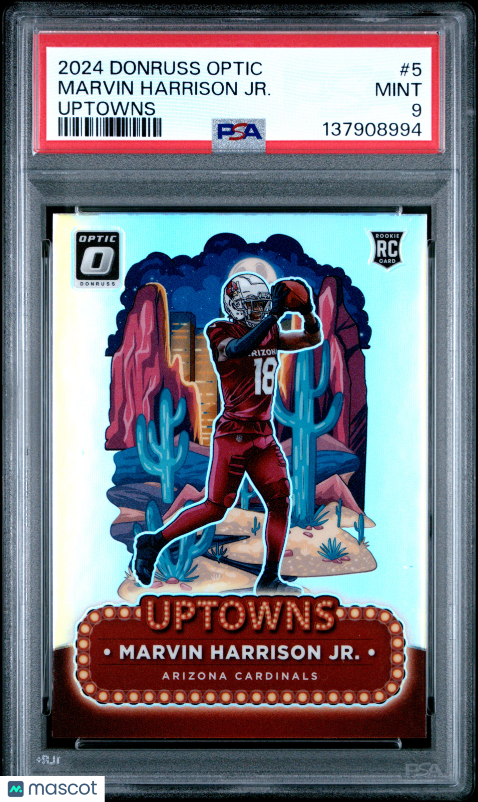 2024 Donruss Optic Marvin Harrison Jr. Rookie Uptown PSA 9 RC