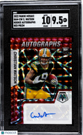 2022 Panini Mosaic Christian Watson #RAM-CW Rookie Autos. Red Prizm SGC 9.5 Auto 10