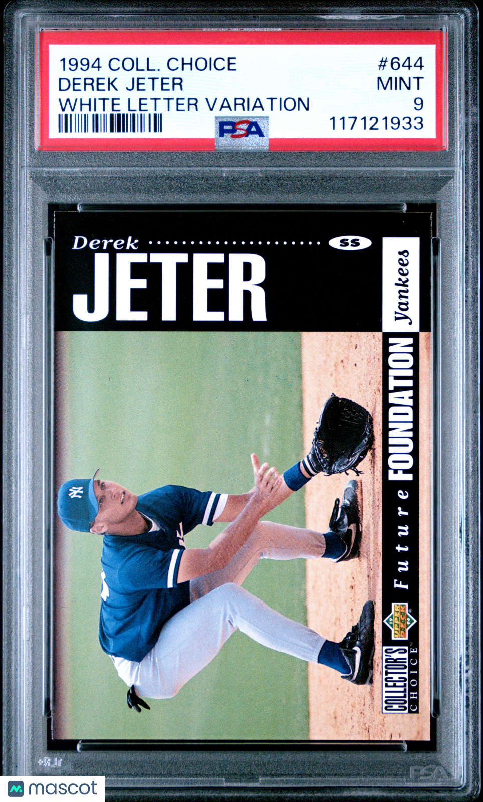 1994 Collector's Choice Derek Jeter White Letter Varition PSA 9