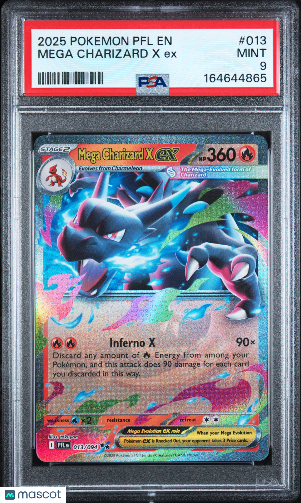 2025 Pokemon PFL Mega Charizard X EX PSA 9