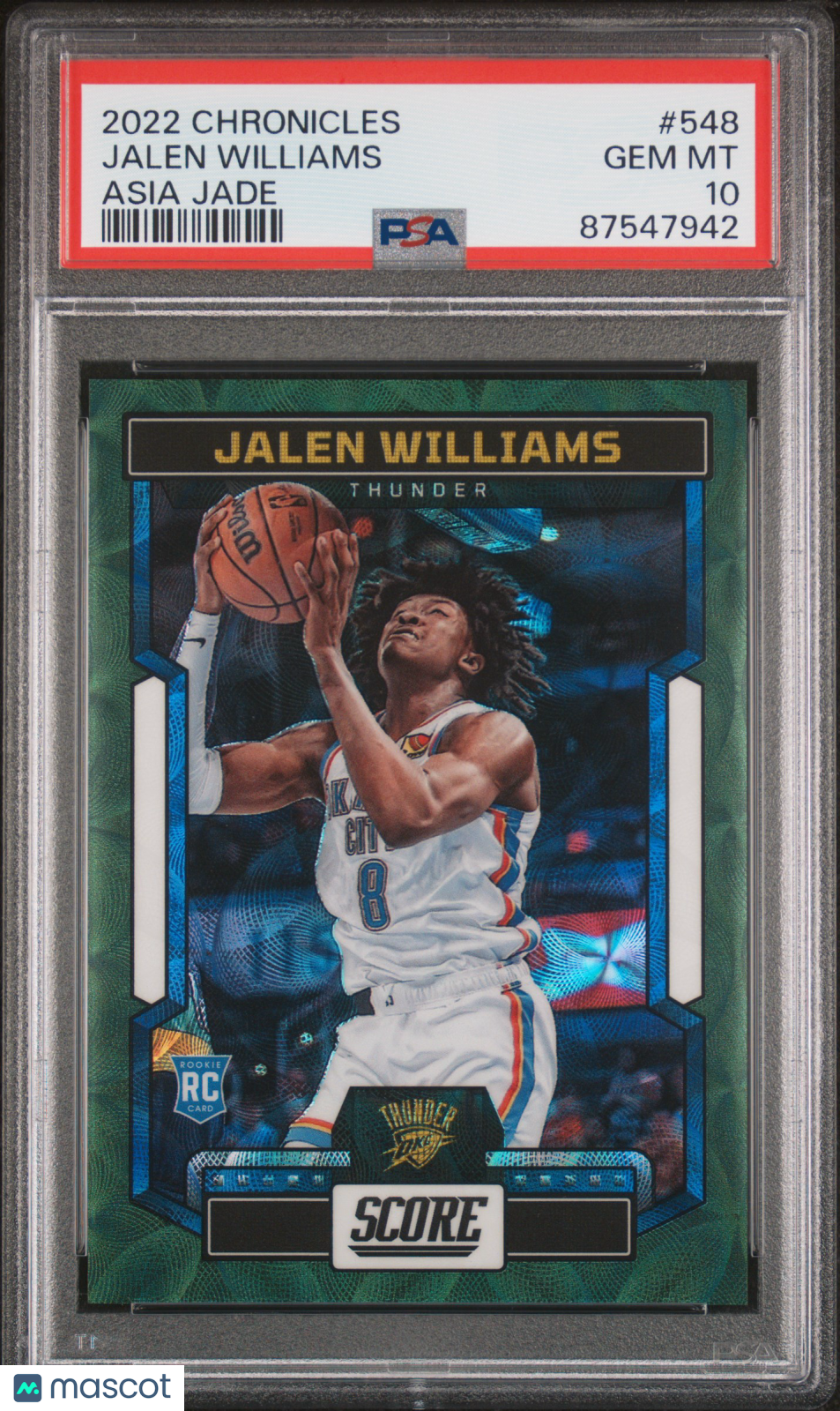 2022 Chronicles Jalen Williams Rookie Asia Jade 9/18 PSA 10 RC