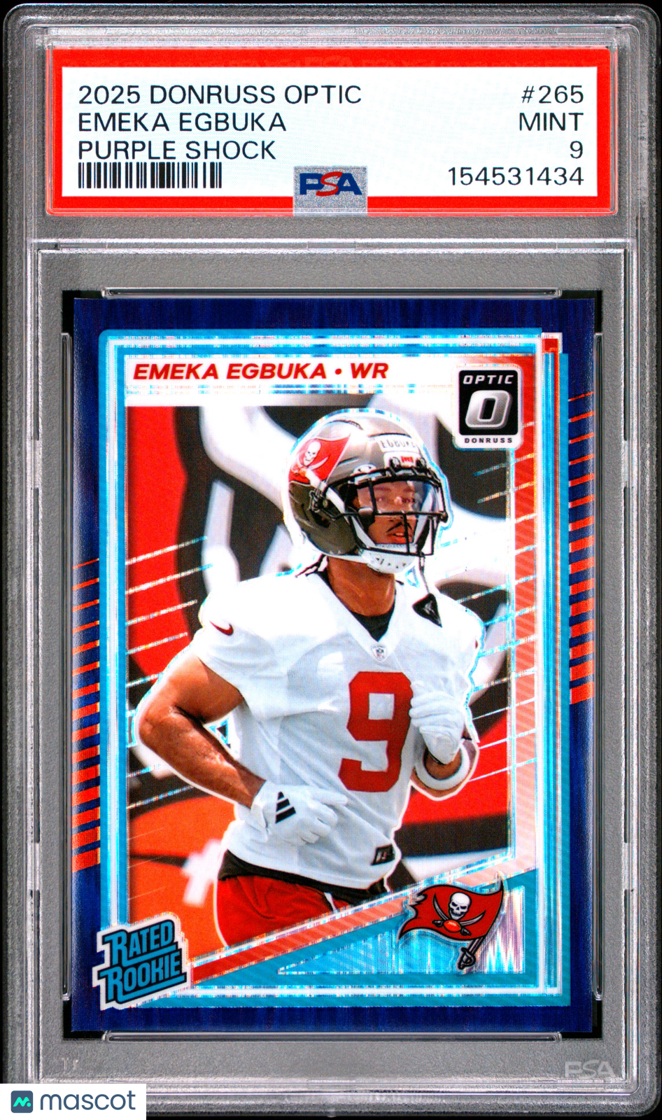 2025 Donruss Optic Emeka Egbuka Purple Shock PSA 9