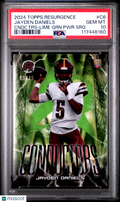 2024 Topps Resurgence Conductors Jayden Daniels #C6 Cndctrs Lime GRN PWR SRG /15 PSA 10