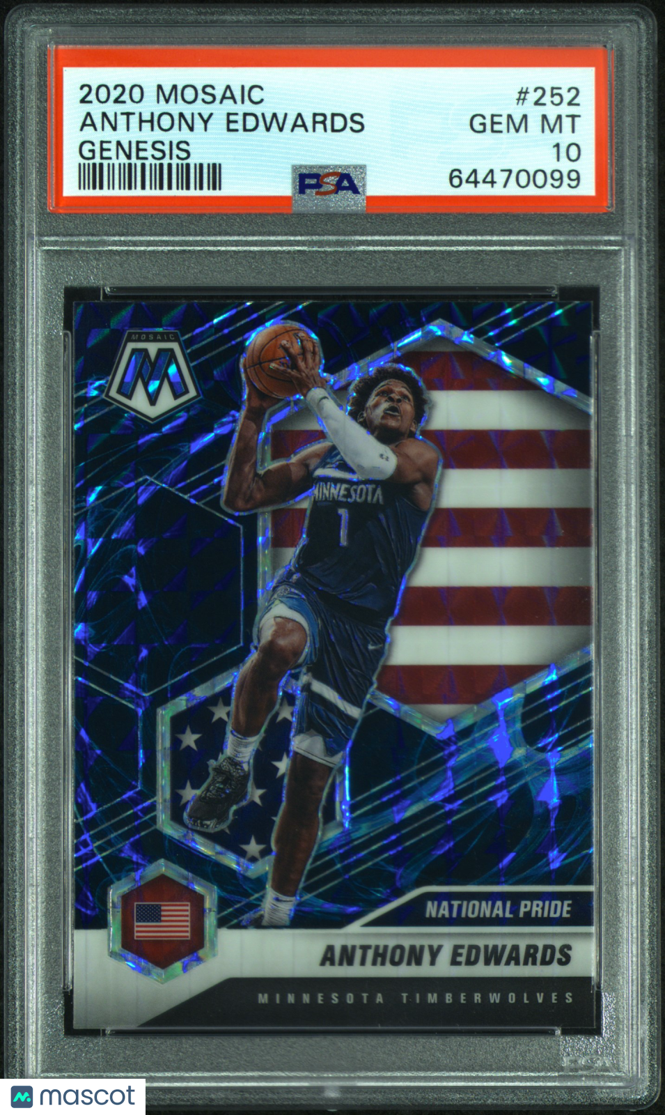 2020 Mosaic Anthony Edwards Rookie Genesis PSA 10 RC