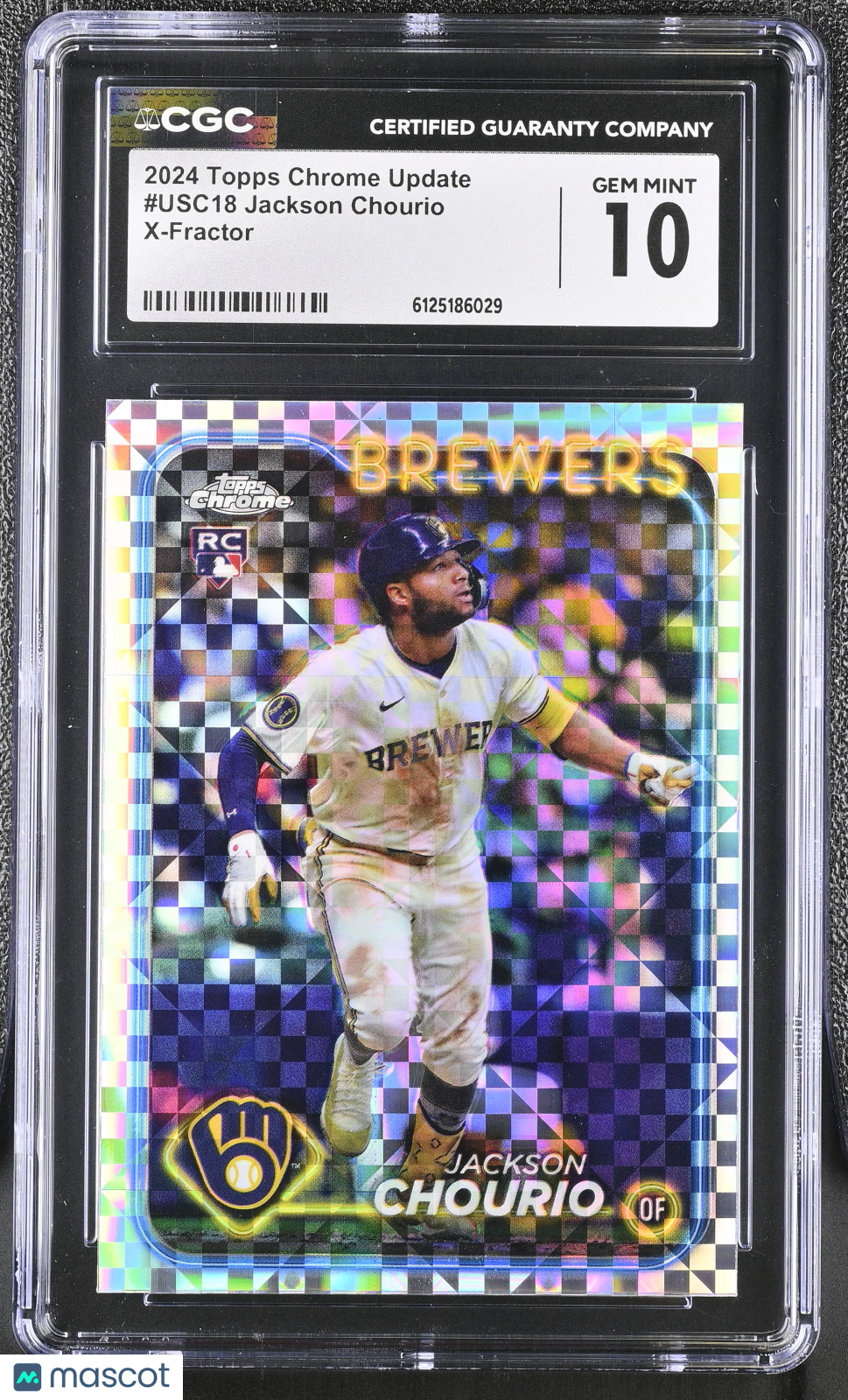 2024 Topps Chrome Update Jackson Chourio Rookie X-Fractor CGC 10 RC