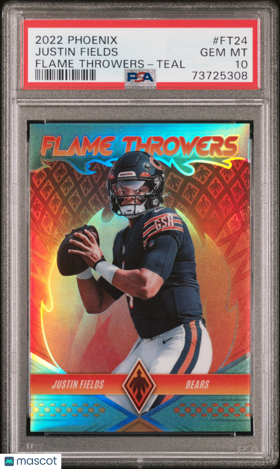 2022 Phoenix Justin Fields Flame Throwers Teal PSA 10