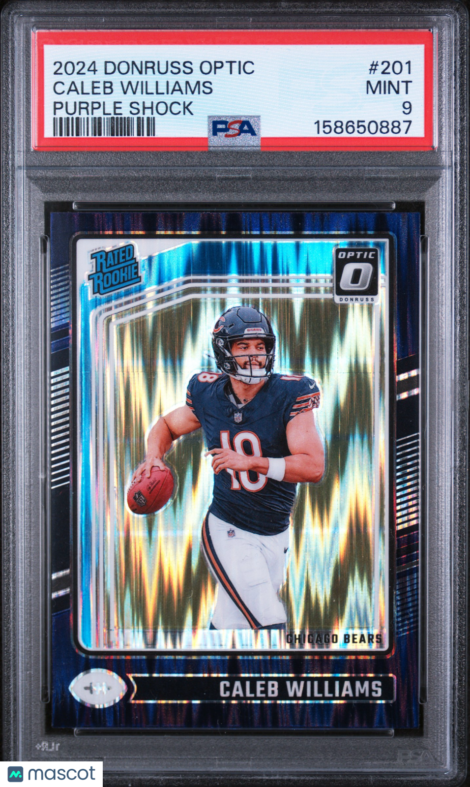 2024 Donruss Optic Caleb Williams Purple Shock PSA 9