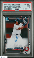 2021 Bowman Chrome Emmanuel Rodriguez Auto PSA 9