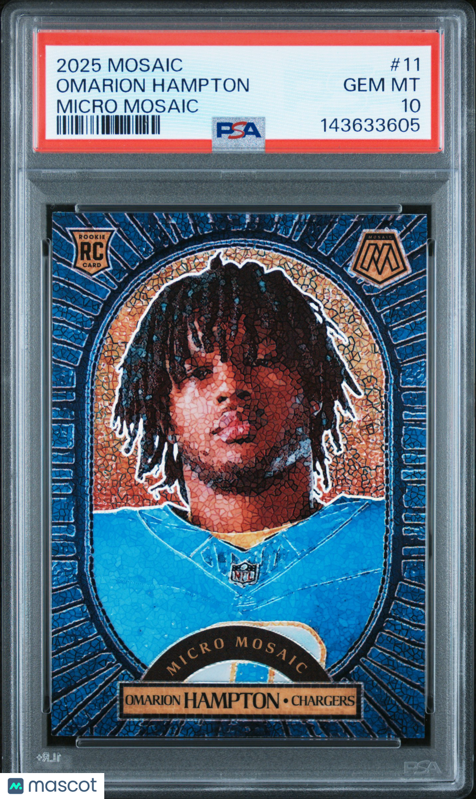 2025 Panini Mosaic Micro Mosaic Omarion Hampton #11 PSA 10