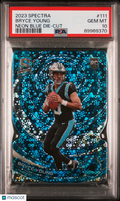 2023 Spectra Bryce Young Neon Blue Die-Cut PSA 10