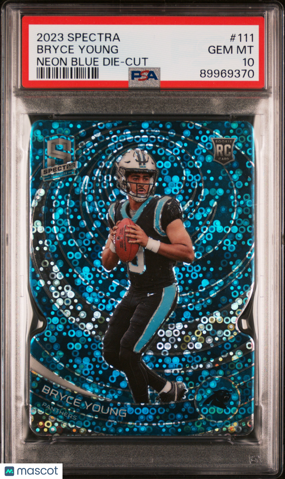 2023 Spectra Bryce Young Neon Blue Die-Cut PSA 10