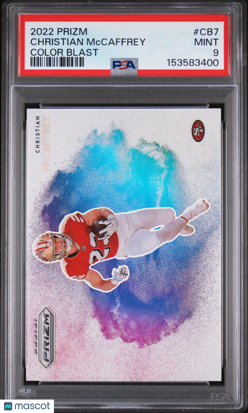 2022 Prizm Christian McCaffrey Color Blast PSA 9