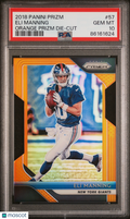 2018 Prizm Eli Manning Orange Prizm Die Cut 161/249 PSA 10