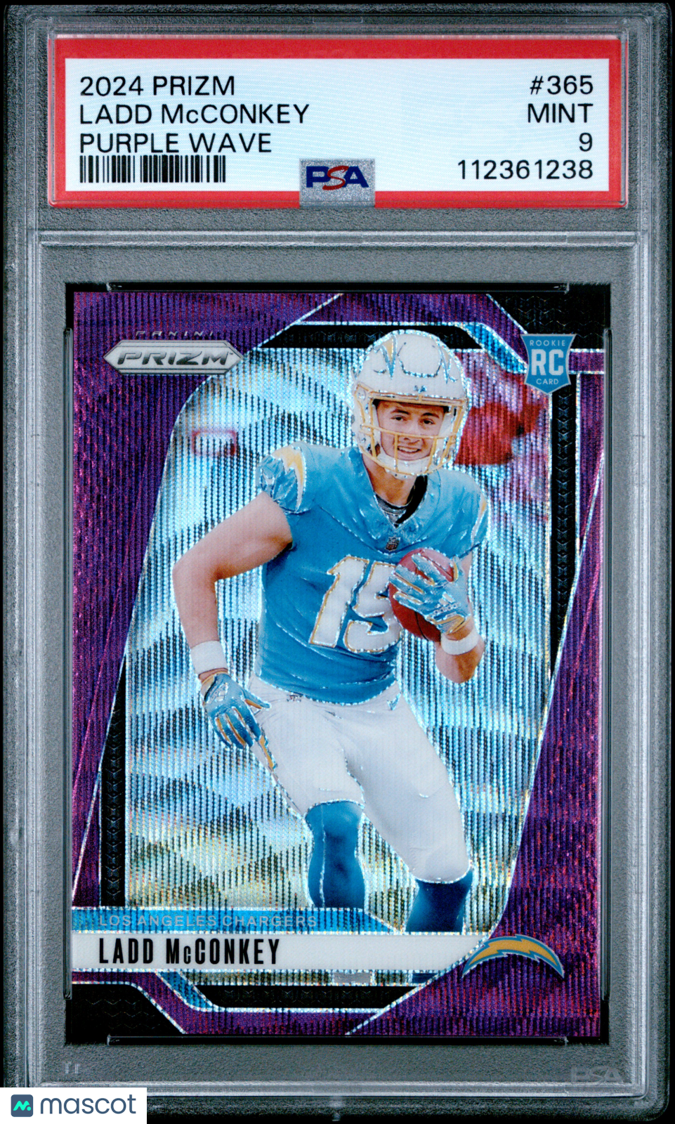 2024 Panini Prizm Ladd Mcconkey #365 Purple Wave PSA 9