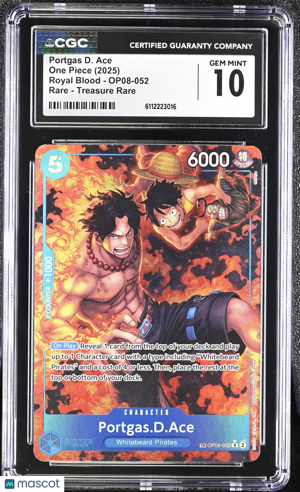 2025 One Piece Portgas D. Ace Royal Blood Treasure Rare CGC 10