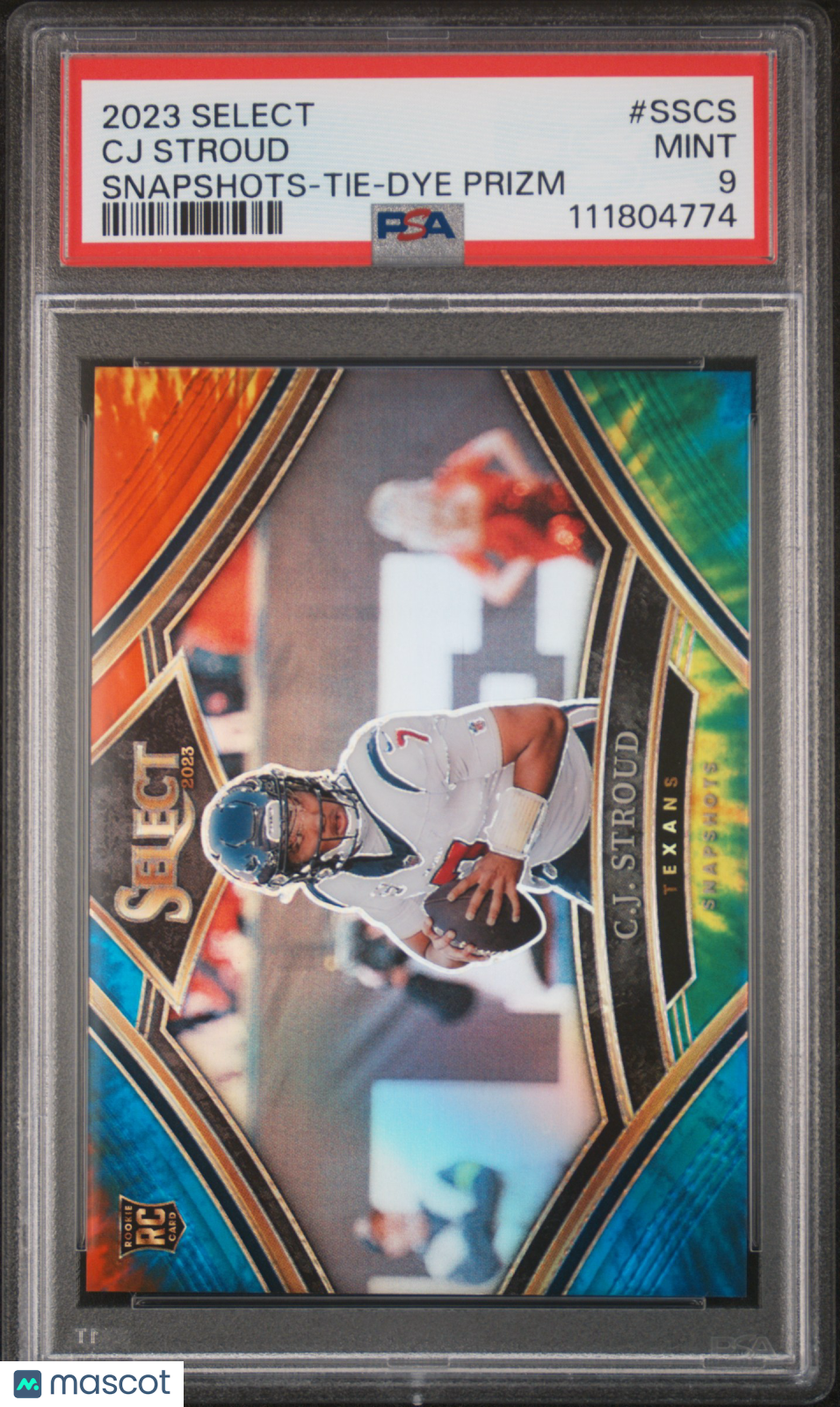 2023 Panini Select Snapshots CJ Stroud #SSCS Tie Dye Prizm PSA 9
