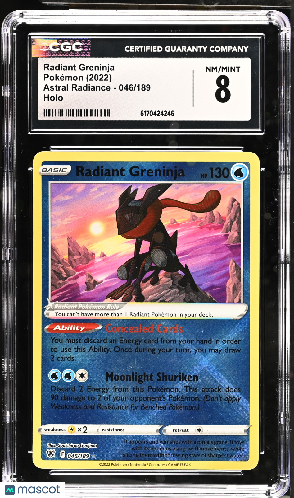 Pokemon Radiant Greninja 046 189 CGC 8