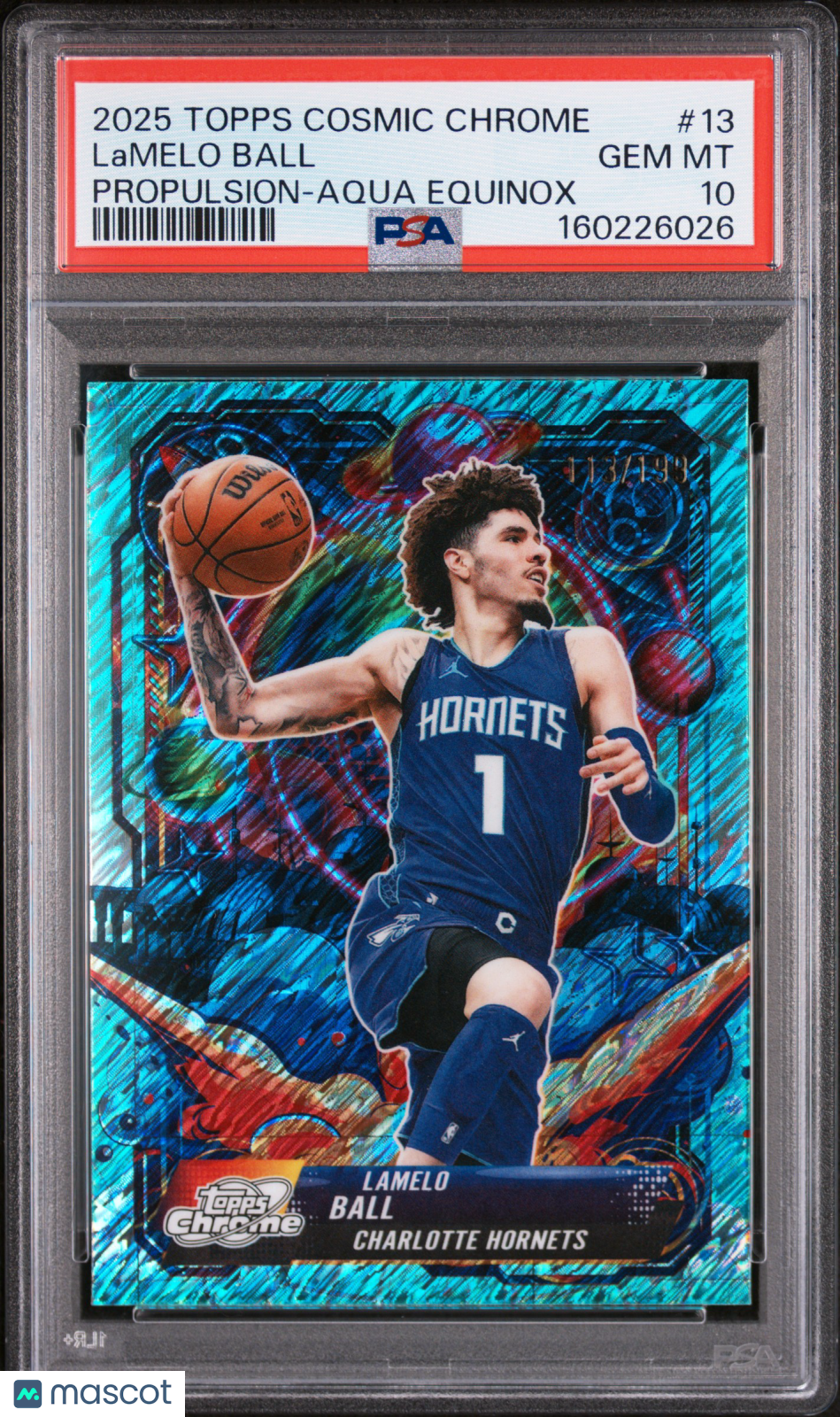2025 Topps Cosmic Chrome LaMelo Ball Propulsion - Aqua Equinox PSA 10