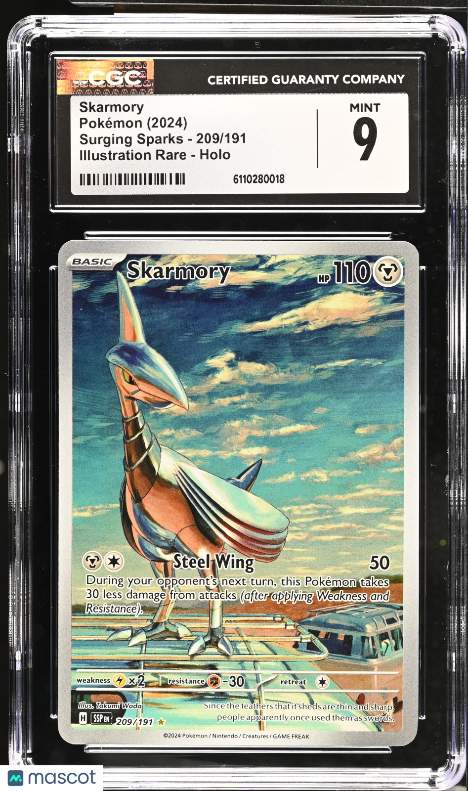 2024 Pokemon Skarmory Surging Sparks Illustration Rare CGC 9