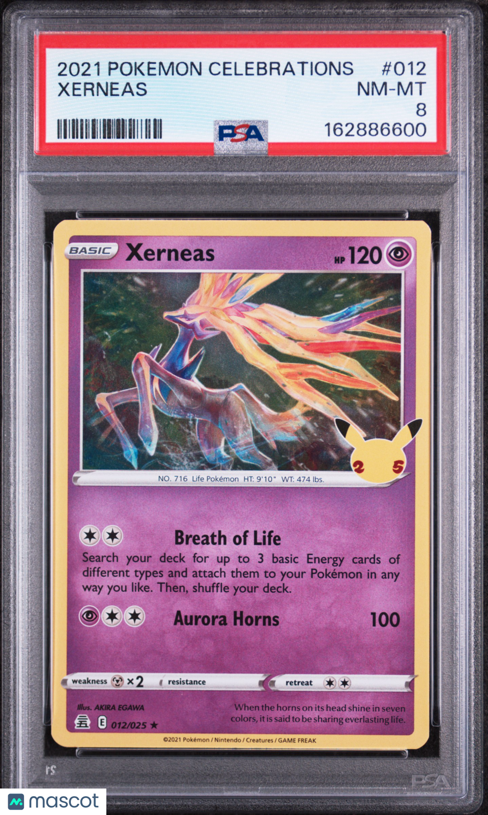 2021 Pokemon Celebrations Xerneas PSA 8