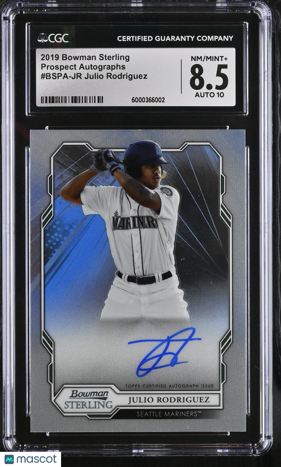 2019 Bowman Sterling Julio Rodriguez Prospect Auto CGC 8.5 Auto 10