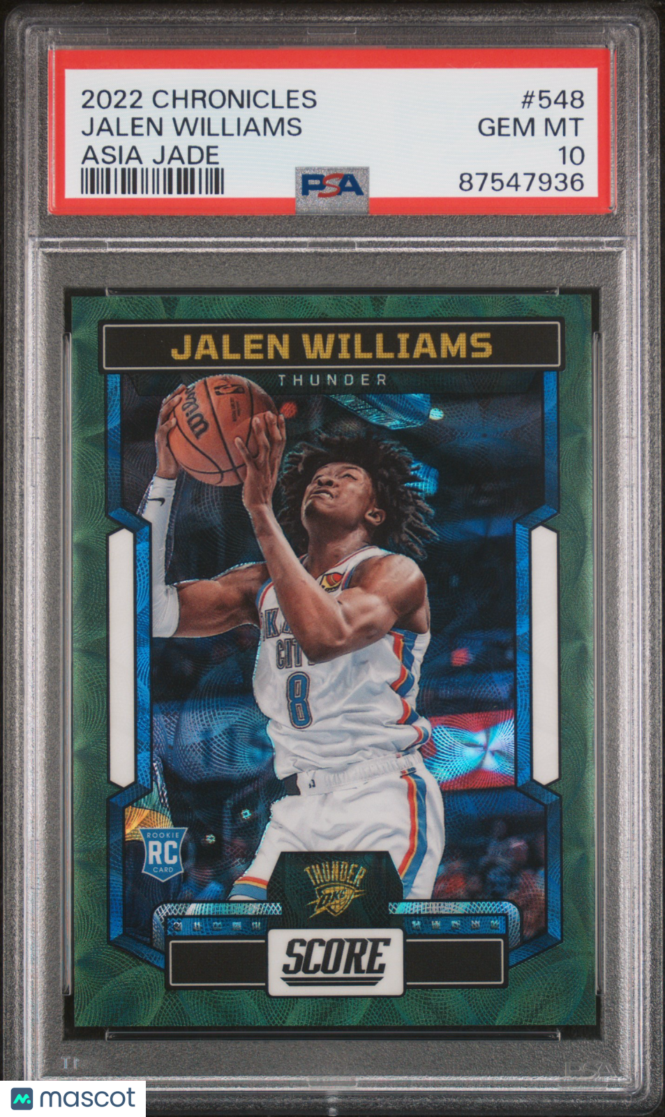2022 Chronicles Jalen Williams Rookie Asia Jade 17/18 PSA 10 RC