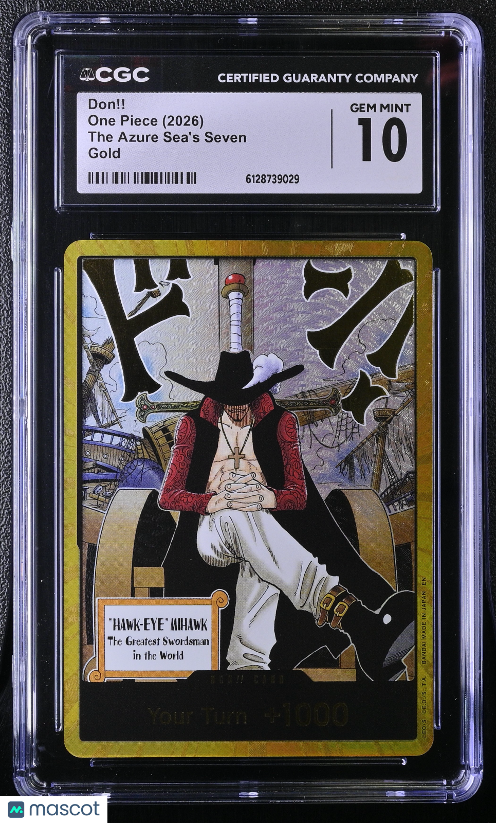 2026 One Piece Don!! Gold Mihawk The Azure Sea's Seven CGC 10
