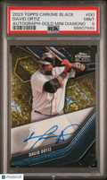 2023 Topps Chrome Black Autographs David Ortiz #DO Gold Mini Diamond Ref /50 PSA 9