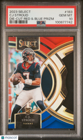 2023 Select CJ Stroud Die Cut Red & Blue Prizm PSA 10