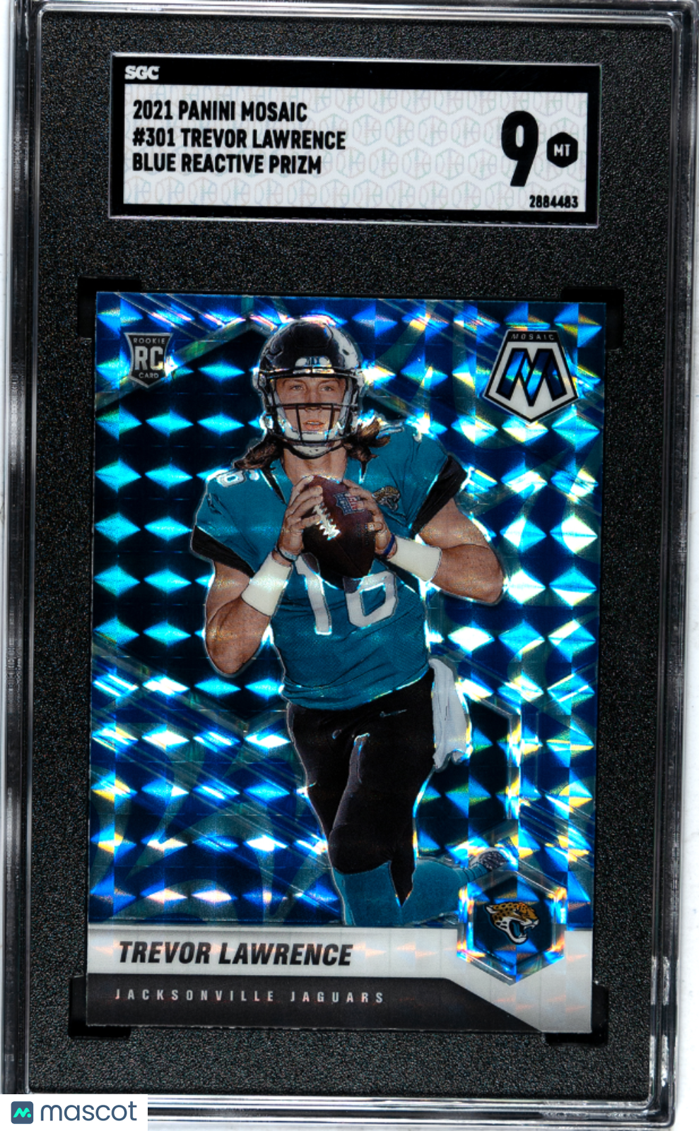 2021 Panini Mosaic Trevor Lawrence #301 Blue Reactive Prizm SGC 9