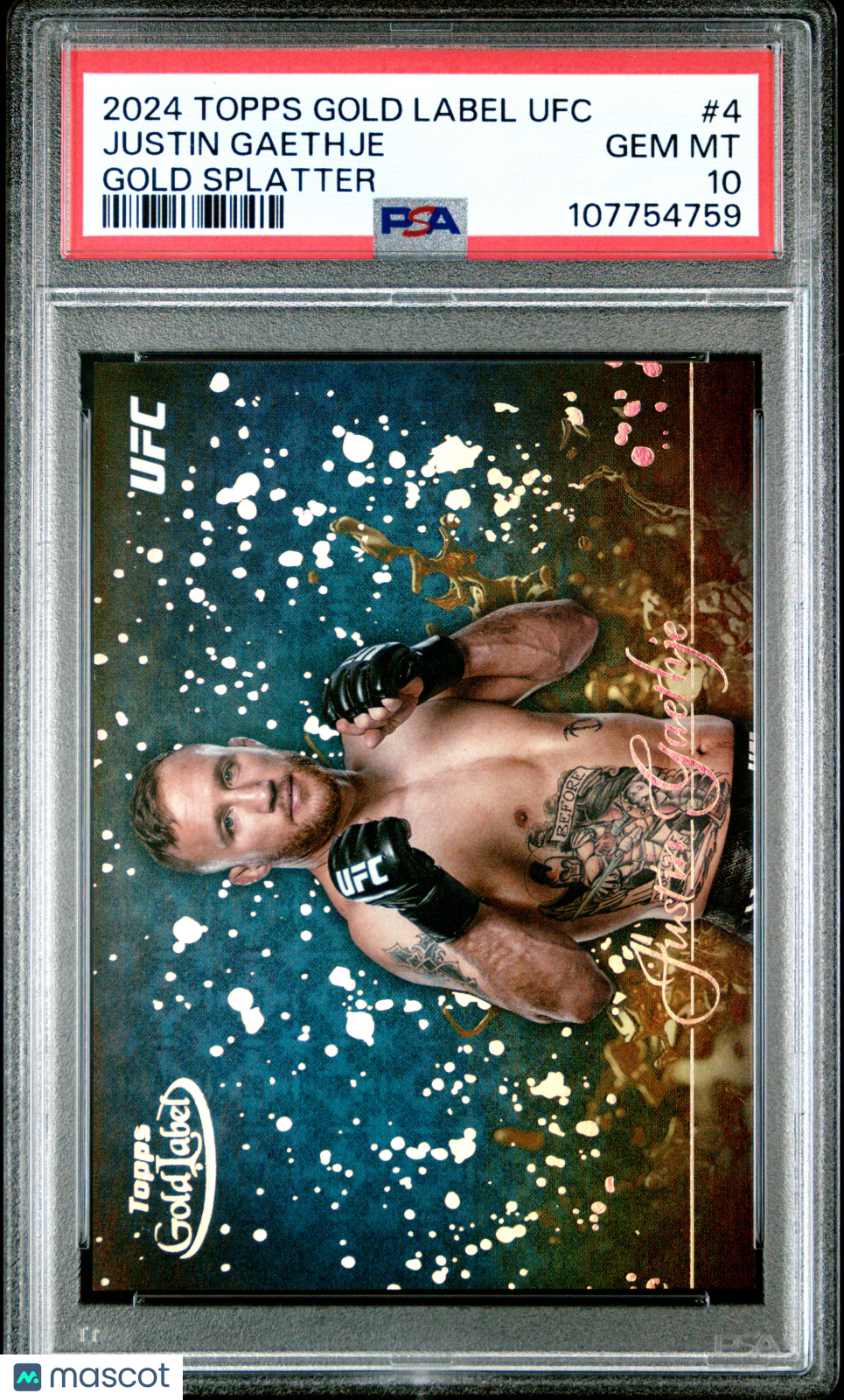 2024 Topps Gold Label Justin Gaethje Gold Splatter PSA 10