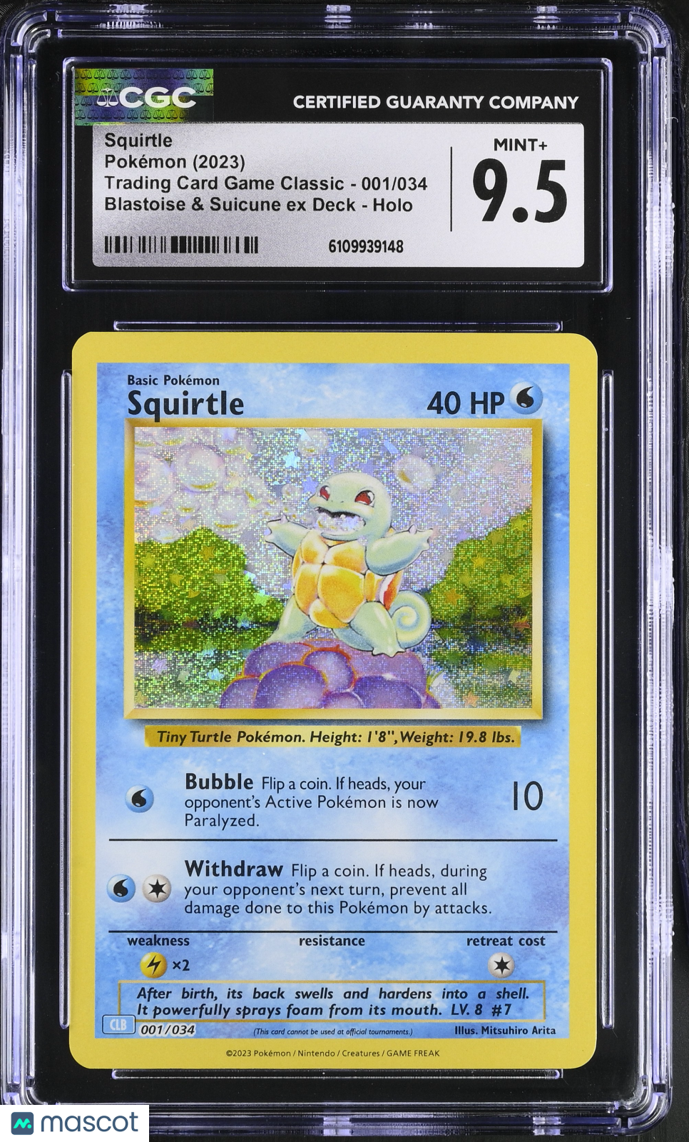 2023 Pokemon Squirtle Blastoise & Suicune ex Deck Holo CGC 9.5