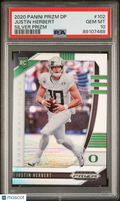 2020 Panini Prizm Draft Picks Justin Herbert #102 Silver PSA 10
