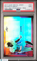 2017 Leaf Metal Army Devonta Smith A/A - Auto Flag Etch - Red PSA 9