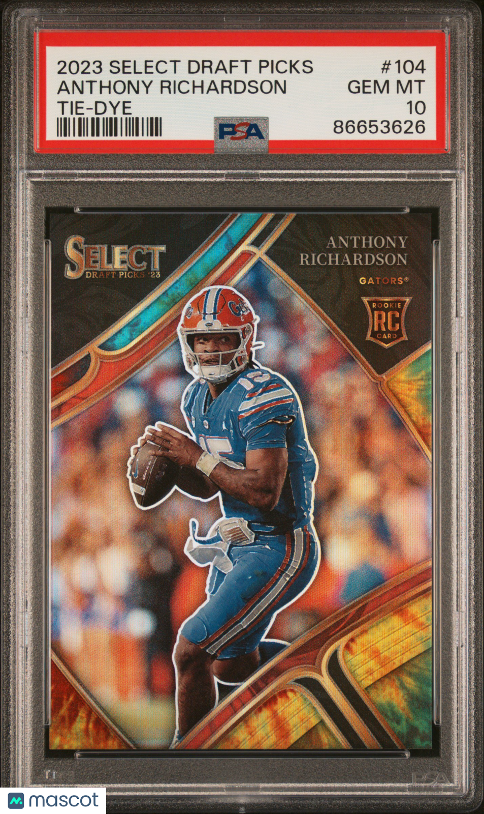2023 Panini Select Draft Picks Anthony Richardson #104 Tie Dye Prizm PSA 10