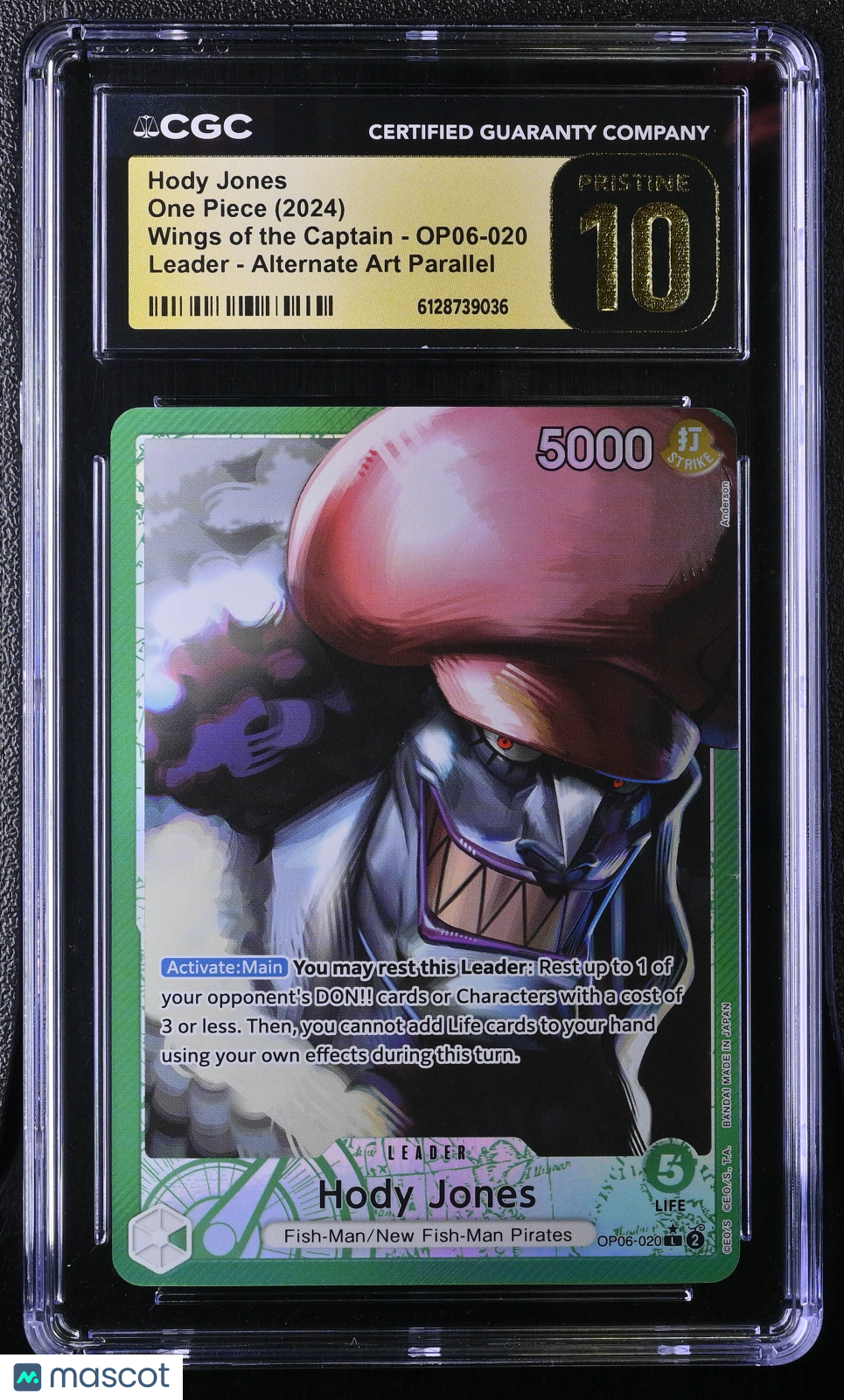 2024 One Piece Hody Jones Wings of the Captain OP06-020 Alternate CGC Pristine 10