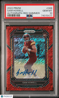 2022 Panini Prizm Sam Howell #306 Autograph Red Shimmer PSA 10