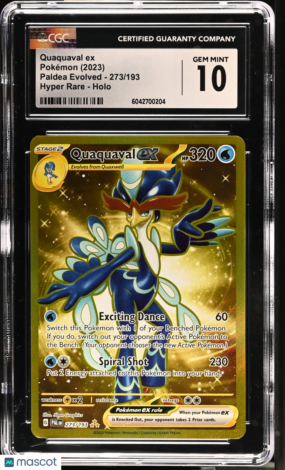 2023 Pokemon Paldea Evolved Quaquaval EX CGC 10