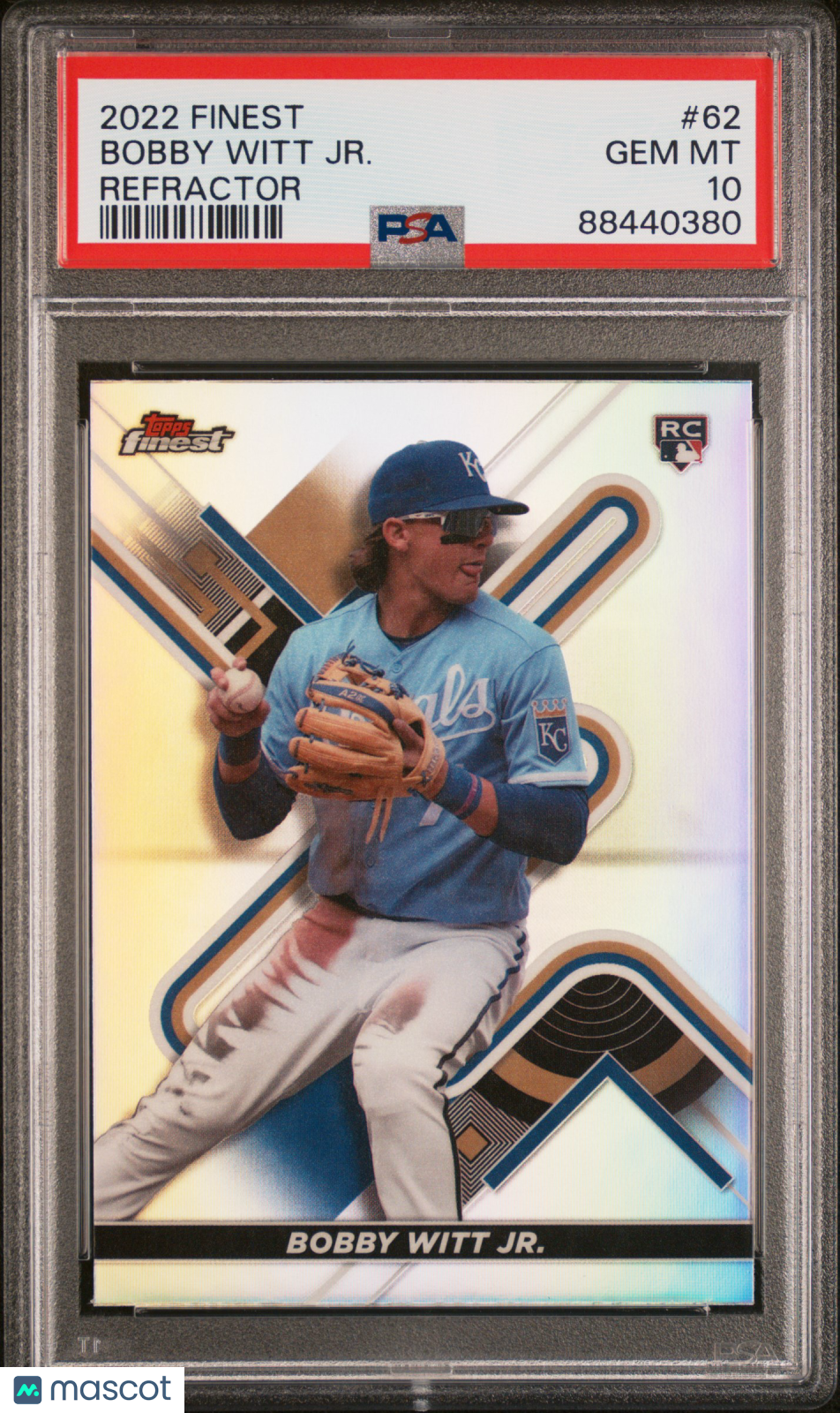 2022 Finest Bobby Witt Jr. Rookie Refractor PSA 10 RC